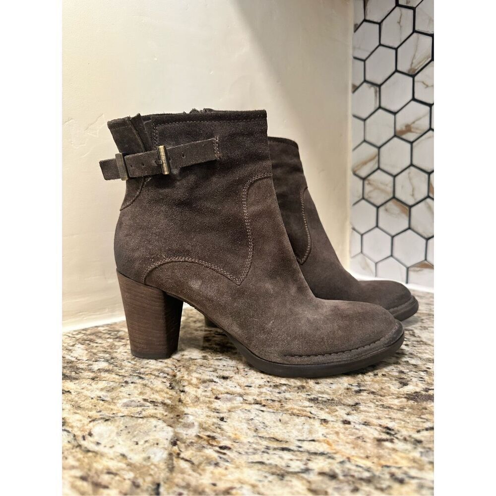 🌸 Alberto Fermani Brown Leather Zip Up Booties Size 37 EU or 6.5 Women’s